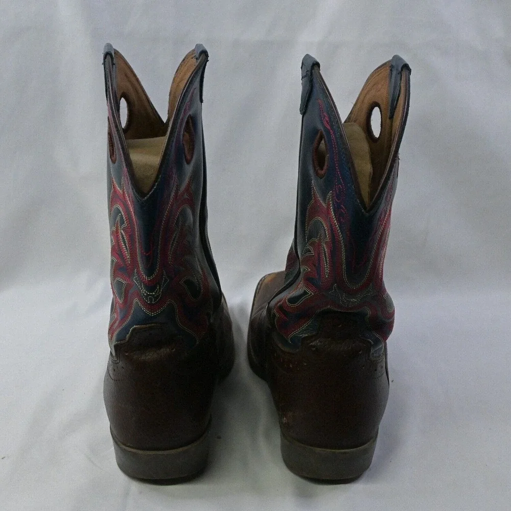 Justin Kids Stampede‎ Double Stitched Rawhide Cowboy Boots2520JR Size 6D